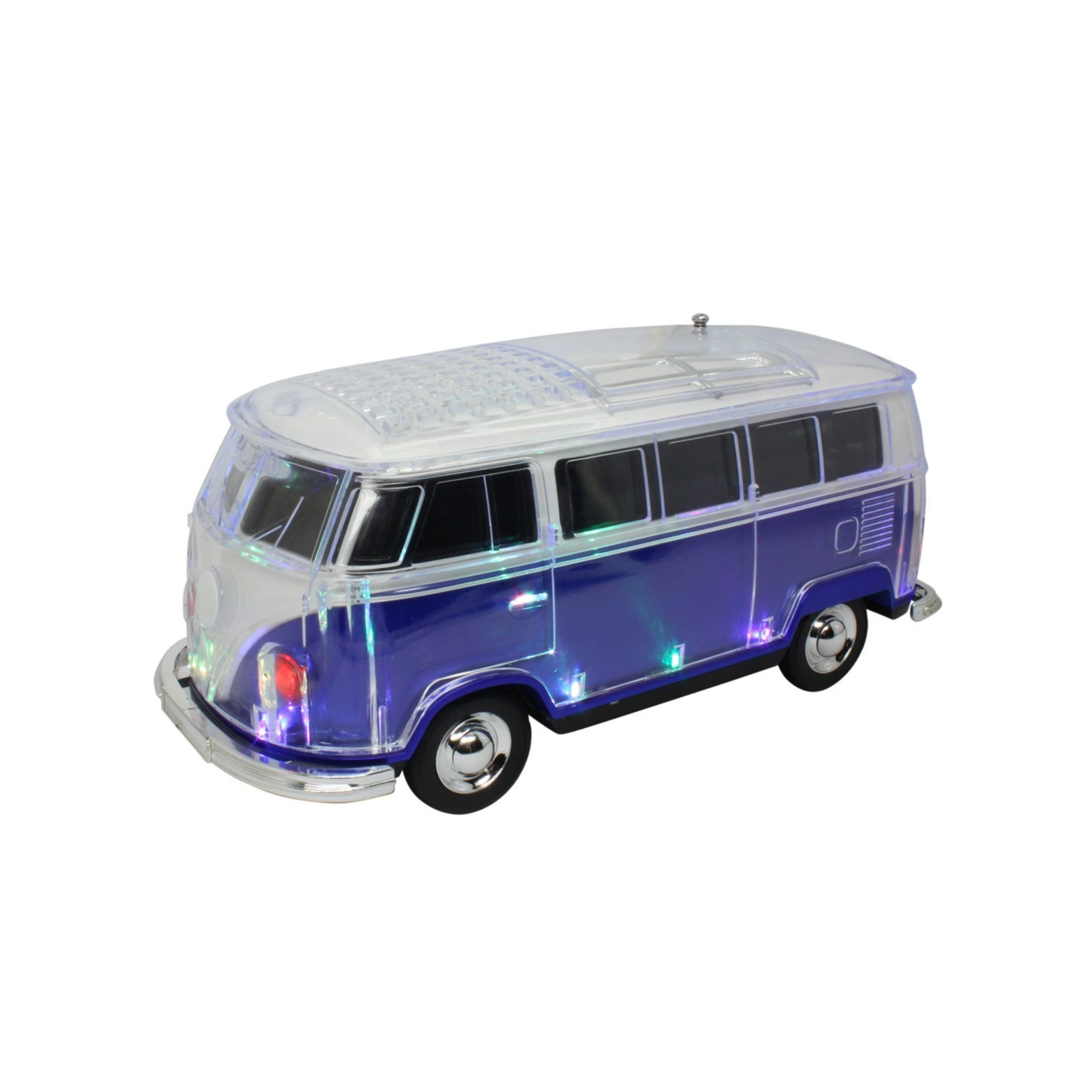 Bus Shape Portable Bocinas LED Colorful Lights Wireless Speaker Crystal Car Speaker
