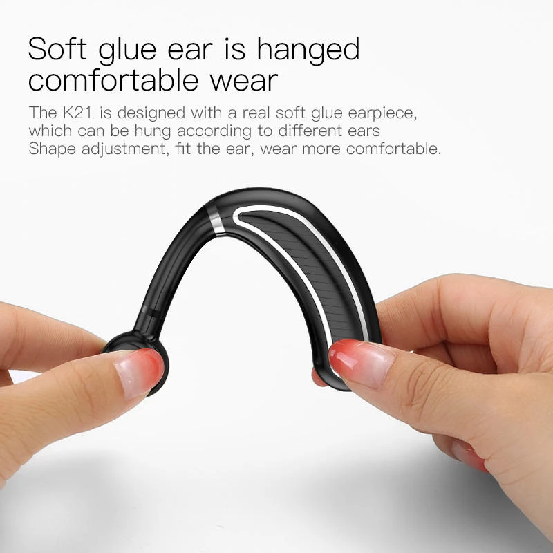 Business Bluetooth Headset 5.0 Name Hanging Ear Long Standby Sports Wireless Headset Cross-Border Direct Supply