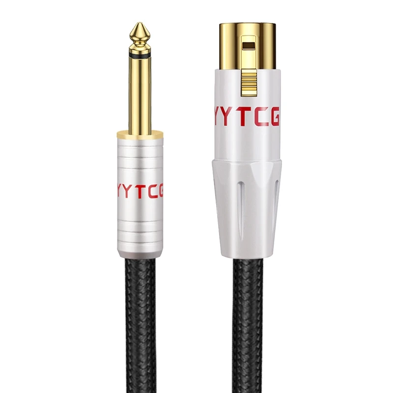 C1 XLR Female to 6.35 mm 1/4 Mono TS Male Audio Cable Guitar Instrument Cable for Microphone