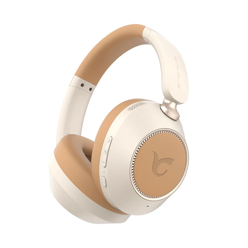 C808 Active Noise Canceling Headphones, Over-Ear Wireless Headset with Mic Long Playtime, Bass Boost, Foldable Design