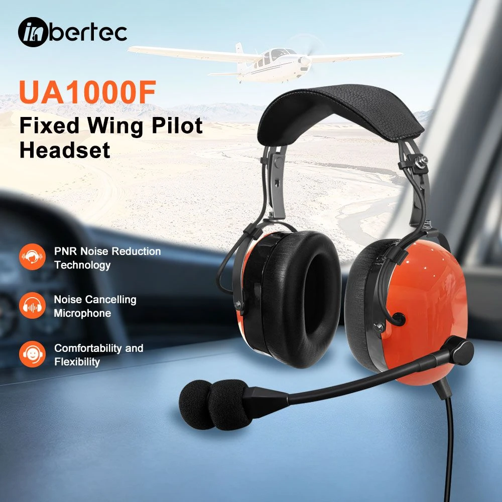 CE Approved Fixed Wing Pilot Headset with Pnr & Good Comfort