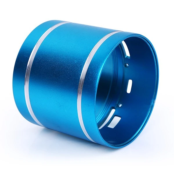 CNC Machining Blue Anodized Aluminum 6061 Bluetooth Empty Speaker Enclosure Case