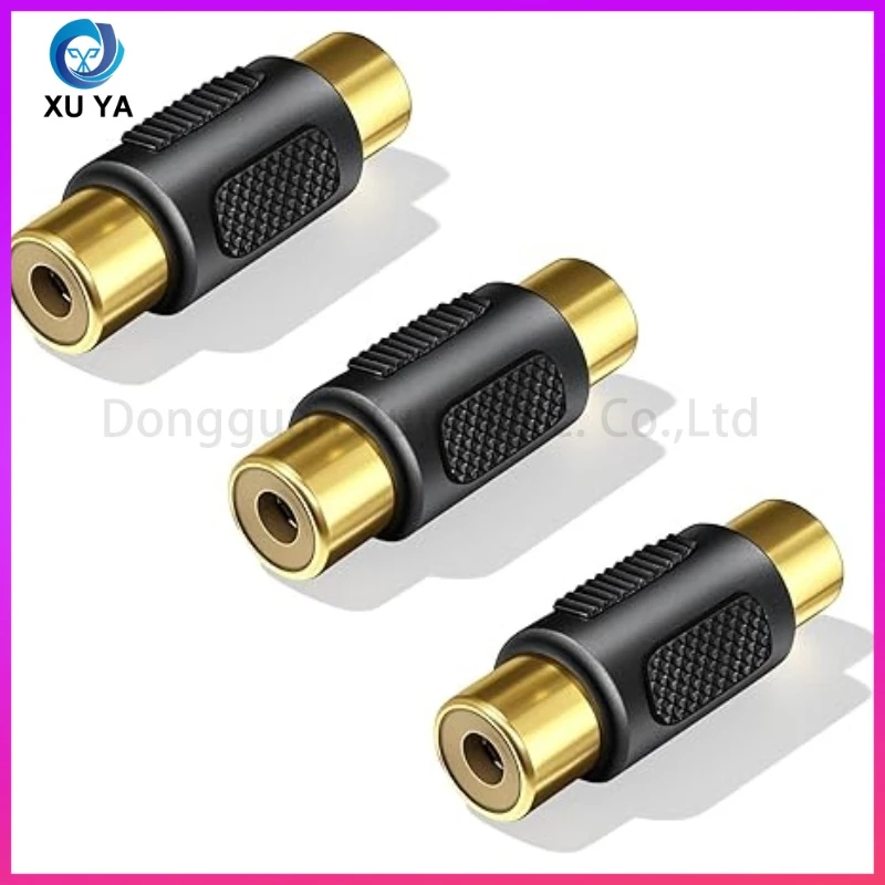 Ca Female to Female Coupler Gold Plated Straight Audio Video Adapter for RCA Cable Extension Home Theater Speaker TV Amplifier
