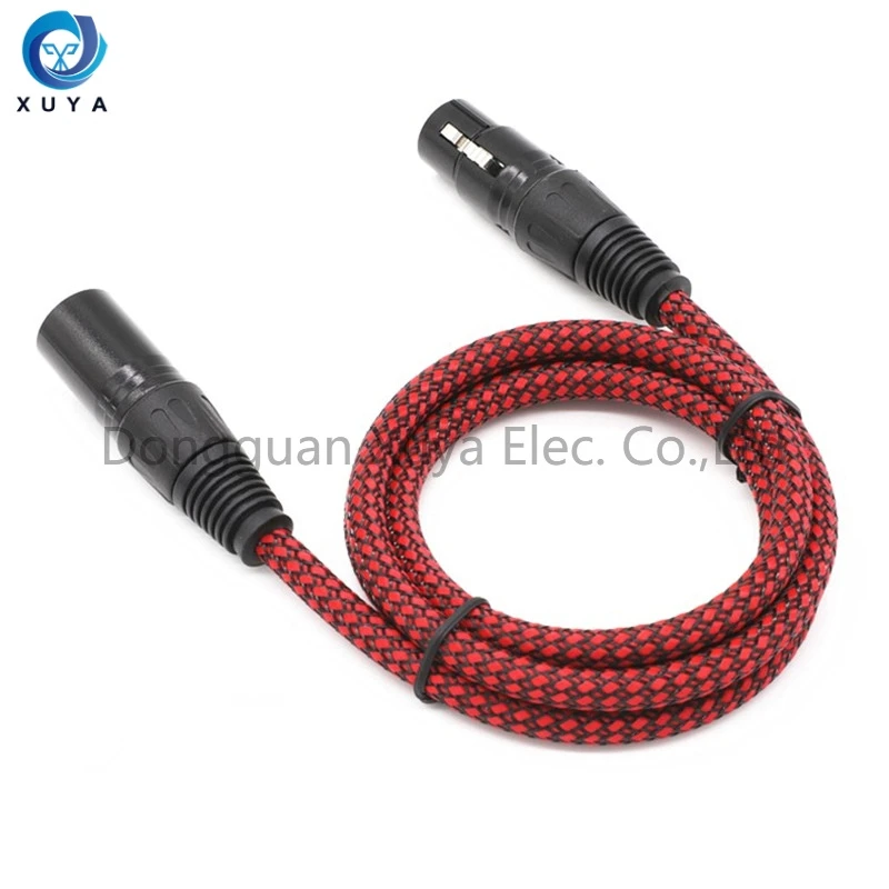 Cable Nylon Braided XLR 3pin Male to Female Auricular Connectors Profecional Audio Snake Cable for Microphone HiFi Aux Cable