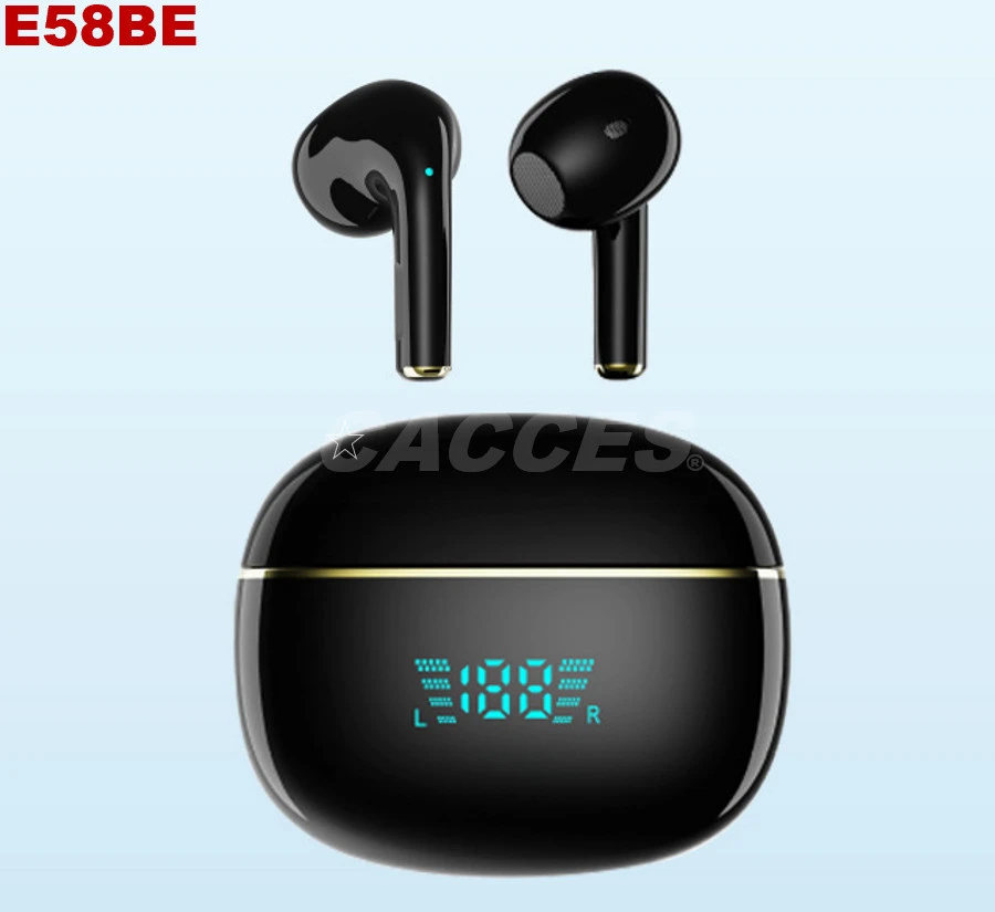 Cacces Truly Wireless in-Ear Bluetooth Earbud Headphones W/ Mic,Ipx6 Water Resistance,Worrior Black,Pearl White,Jasper Green,Navy Blue LED Power Display Bt 5.2