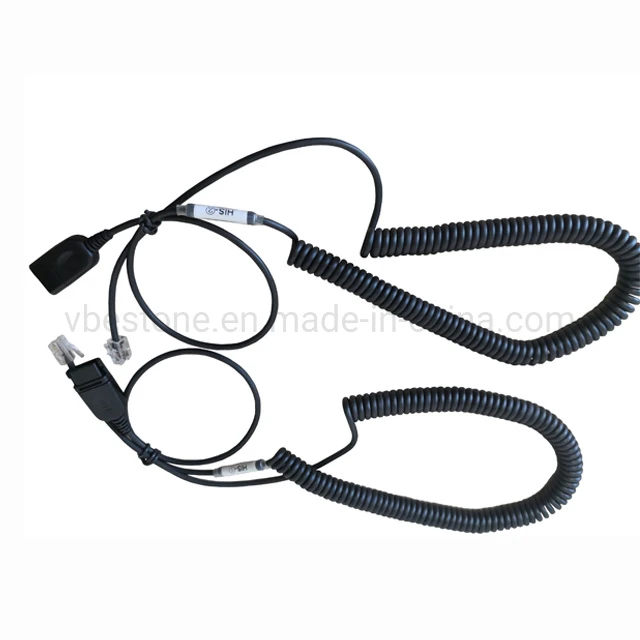 Call Center His Cable Qd Adapter for Telephone Headset VoIP Phones