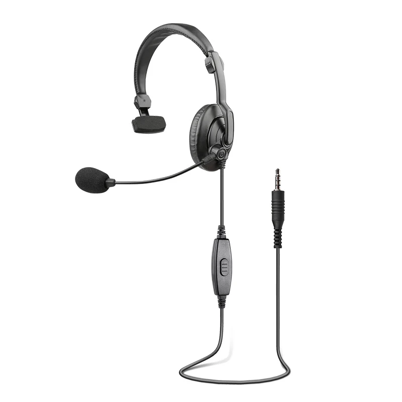 Call Center Tour Guide System Communication Headset Single Earcup Headset Noise Canceling with Microphone