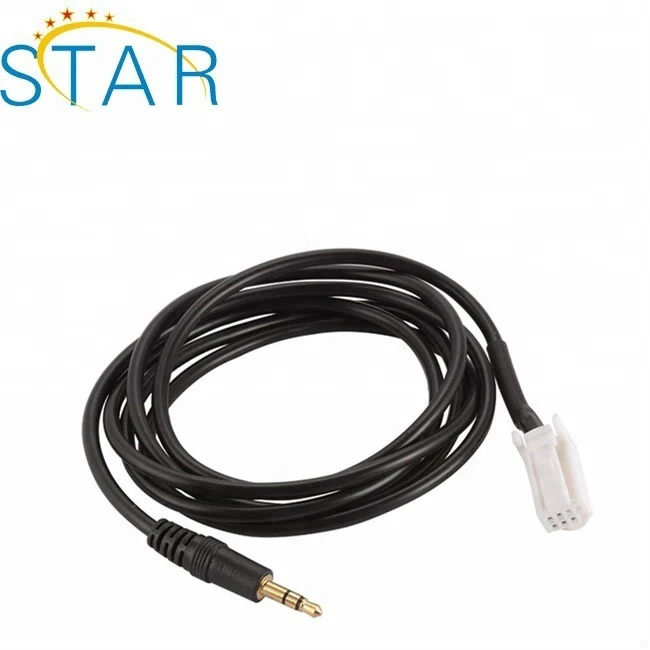Car Audio Adapter Cable 3.5mm Aux Jack 8 Pin Plug Adapter Cable