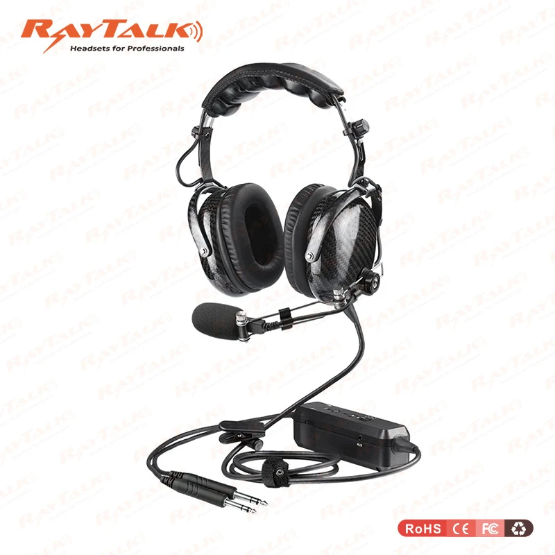 Carbon Fiber Active Noise Reduction Anr Aviation Headset with Bluetooth