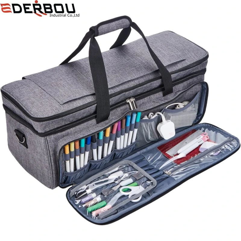 Carrying Case for Cricut Maker 3, Maker 4, Double-Layer Machine Bag with Cover for Cricut Explore 4, Explore 3, Explore Air 2, Storage Organizer for Cricut Acce