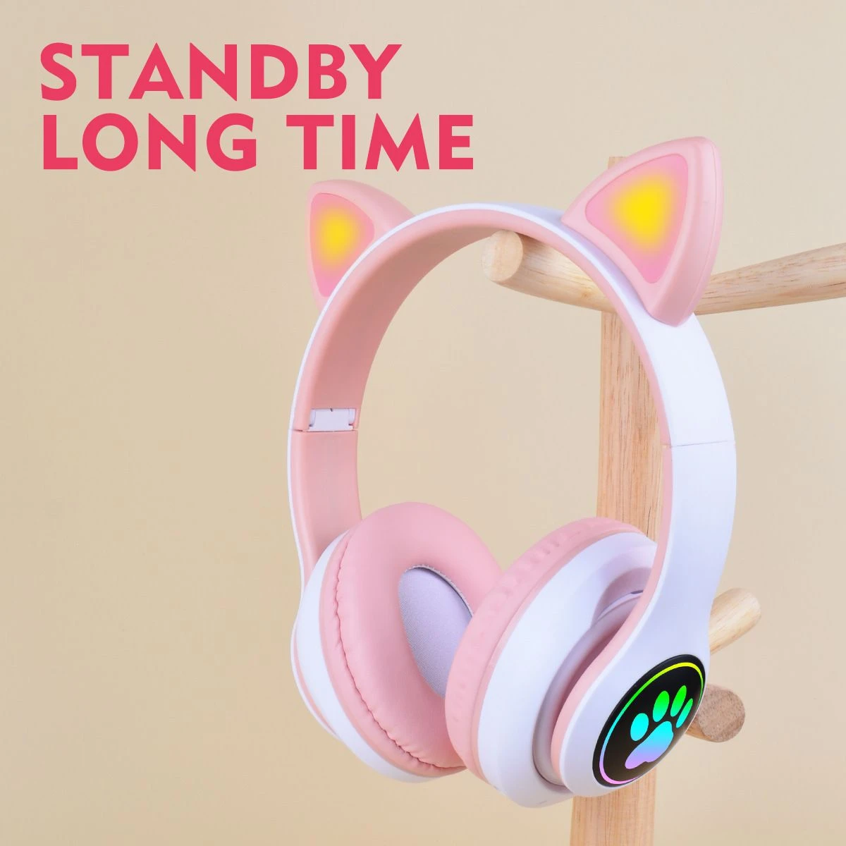 Cat Claw Ear Headset Bluetooth Headphones Light-up Gaming Wireless Headphones