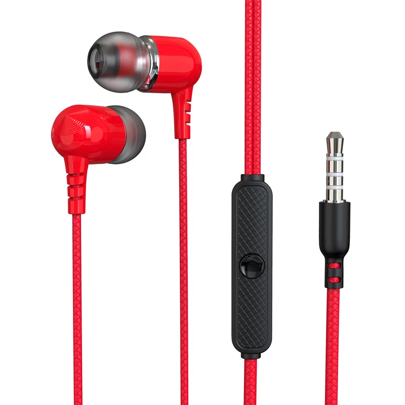 Cheap Bass Wired in Ear Wire Handsfree Earphone Handfree with Mic Microphone for Samsung Xiaomi Vivo Oppo Mobile Phone