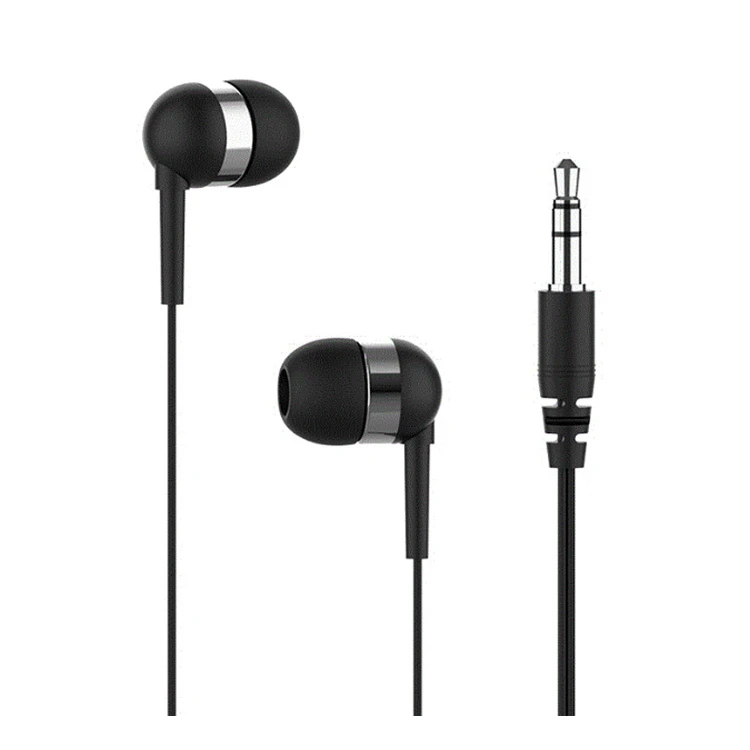 Cheaper Price Black Earphones OEM Custom Logo Earbuds 3.5mm Wired Headset Earphone Without Microphone