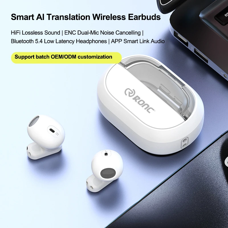 China Ai Smart in-Ear Wireless Headphone Travel Enc Headset Voice Translation Mini Earbuds