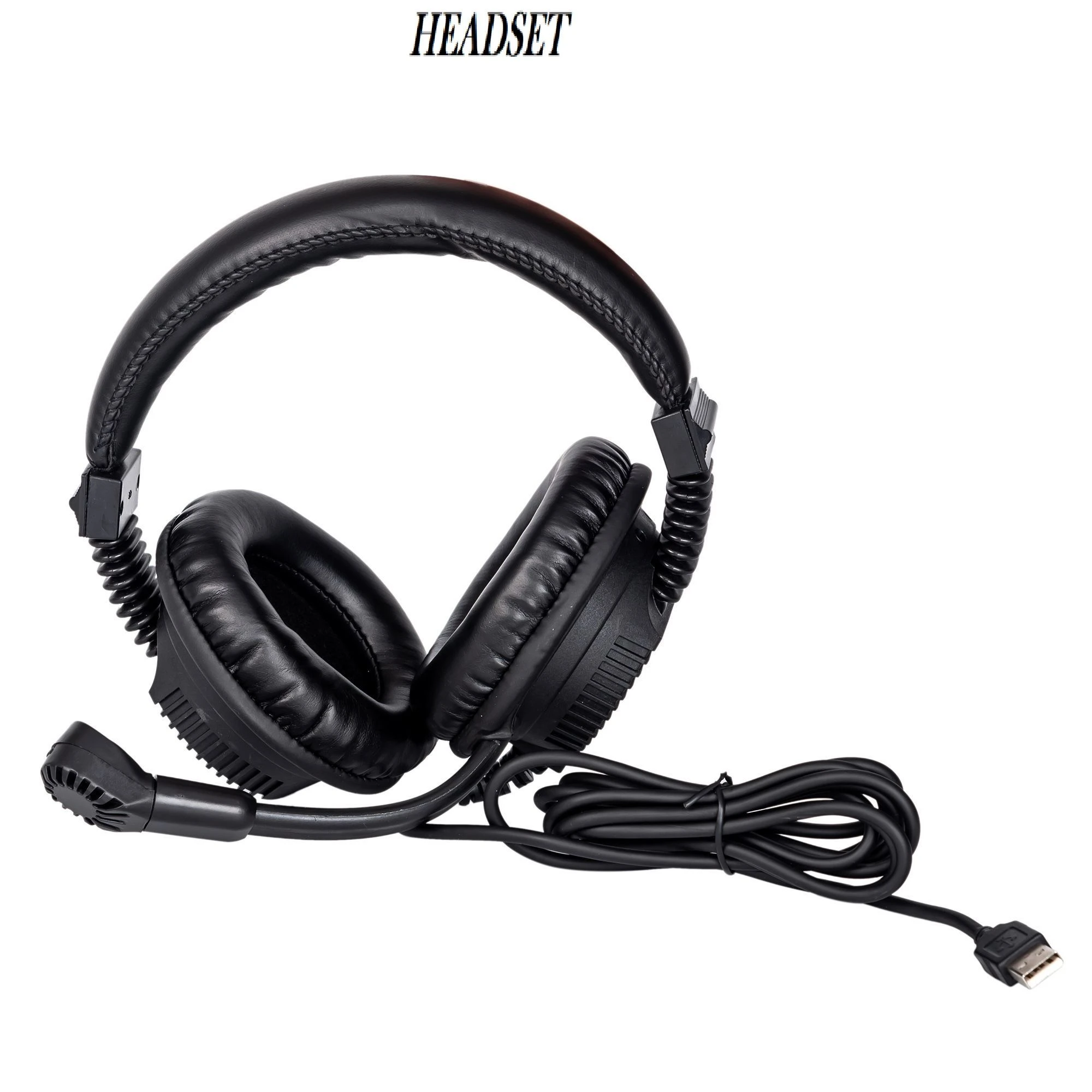 China Supply Language Lab Headset USB Headset PVC Earpad Stereo Mix Headphone Cm6206 Sound Super Bass Mic Volume Control