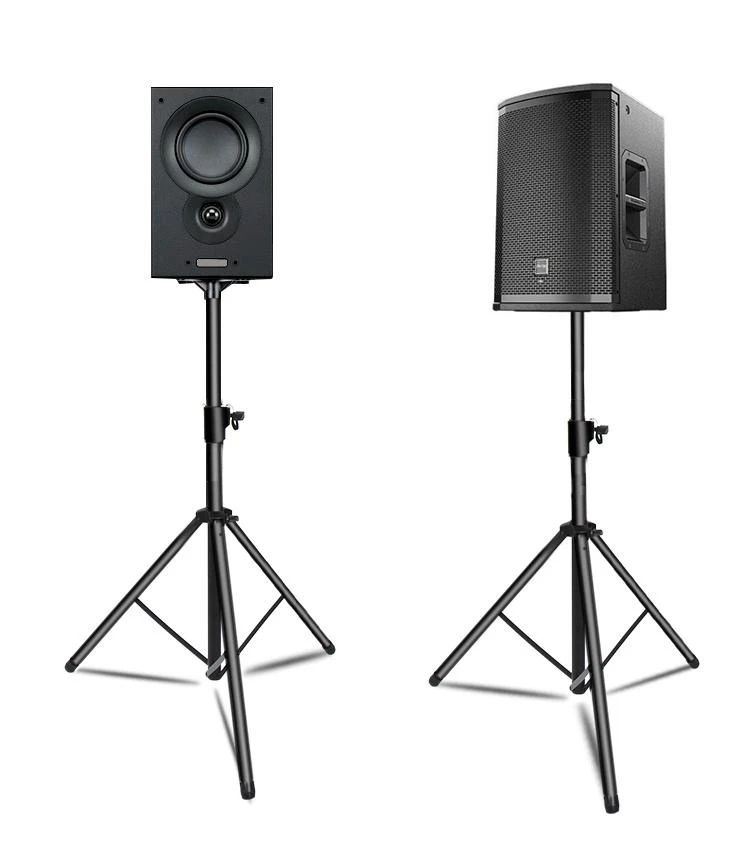 Chinese Factory Flexible Height Double Metal Foldable Tripod Portable Speaker Stand, Audio Amplifier Stand