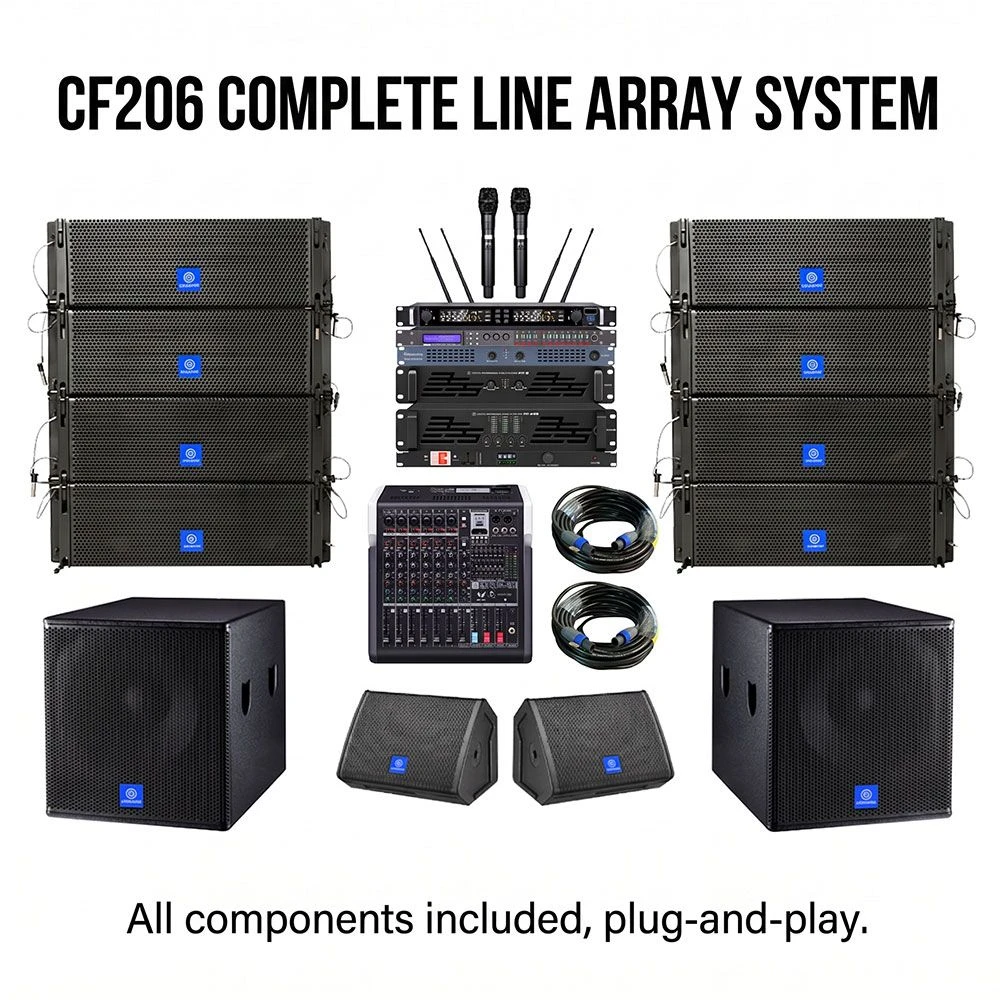 Chordio CF206 Dual 6 Inch Passive Line Array Speaker System Rig for Professional Sound Engineers and Outdoor Stadium Audio