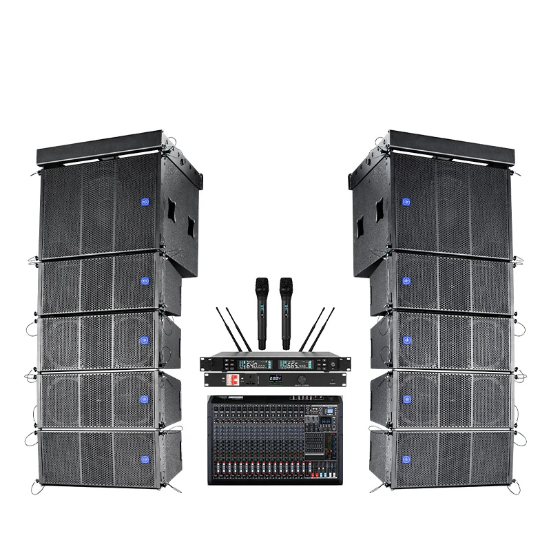 Chordio Tg-210 Active Professional Audio Party PA Sound System Dual 10 Inch Line Array Loud Speaker for Church