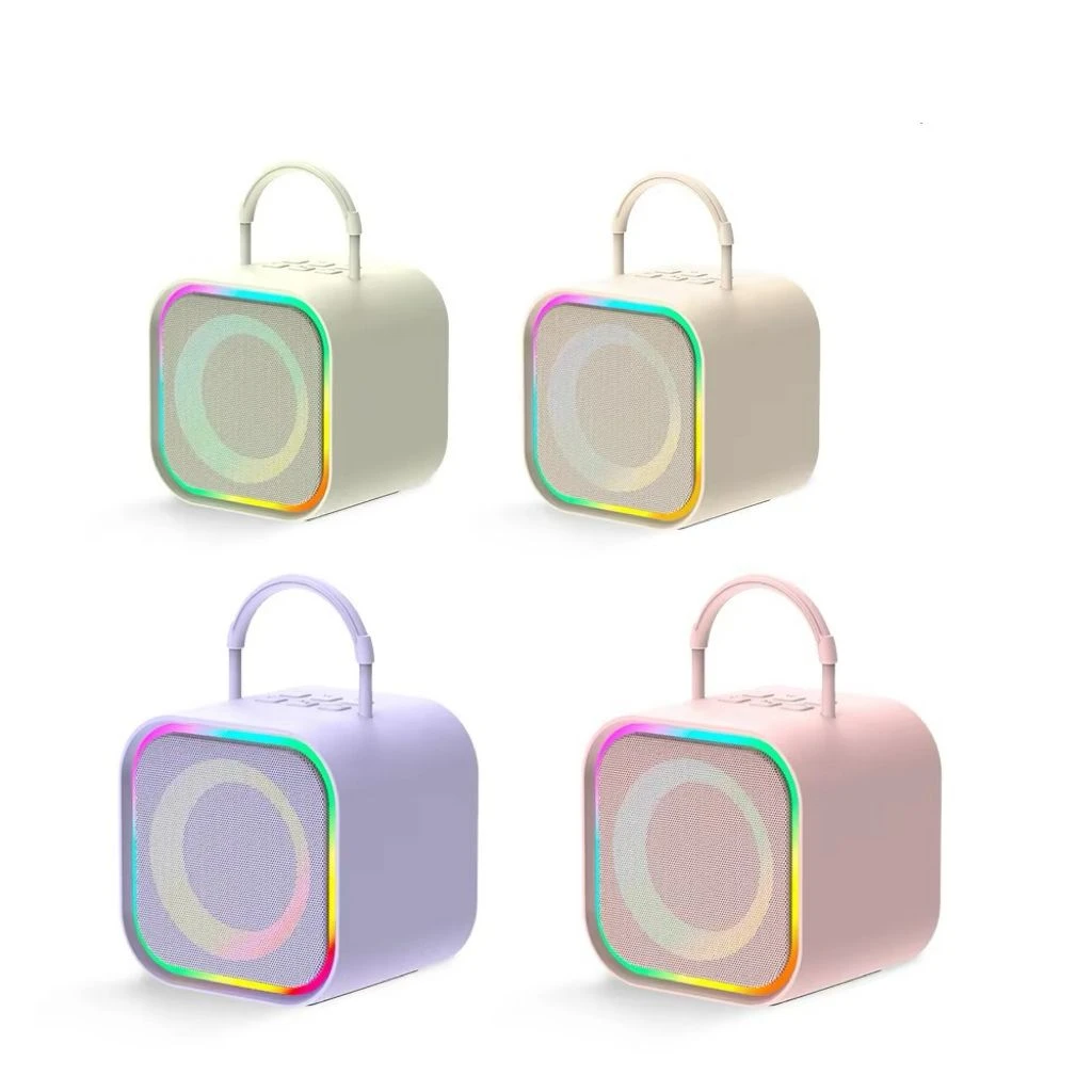 Christmas Present LED Light 2 Wireless Small Mic Mini Karaoke Machine Kids Children Adult Home Party Karaoke Player Booth Speaker