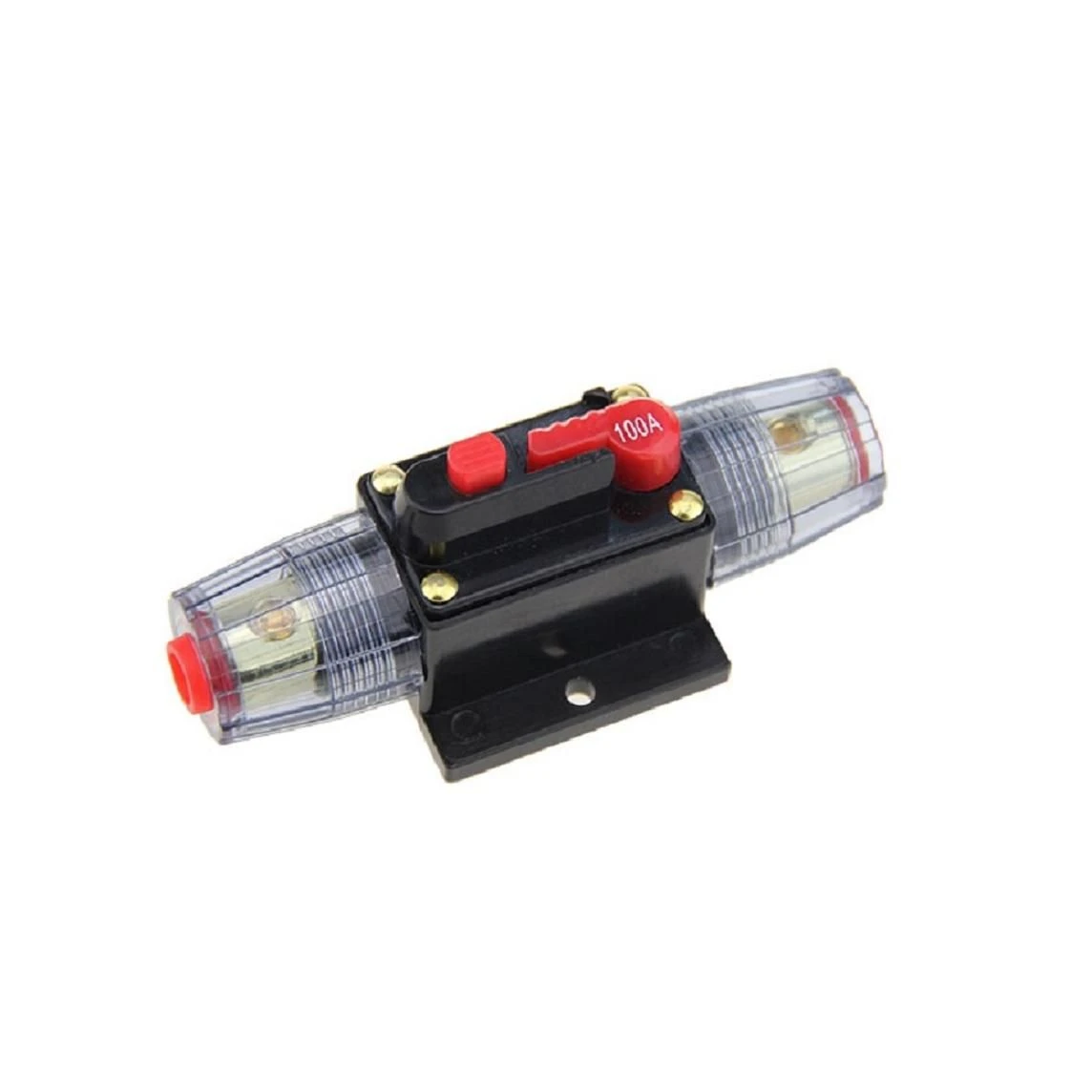 Circuit Breaker Reset Fuse Holder 12V-24V DC with Manual Reset and Installation Screws for Car Audio and Solar Inverter System