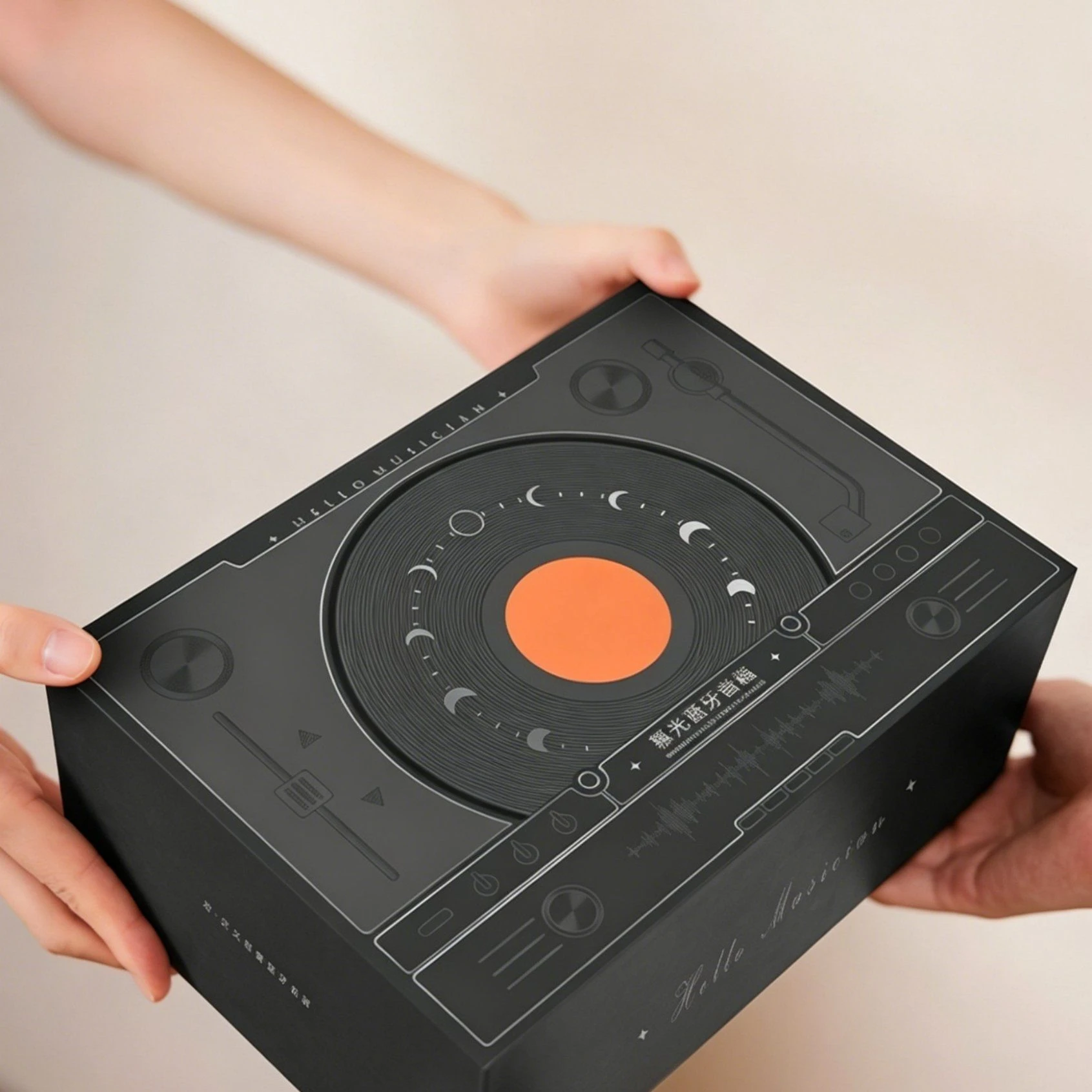 Classic Record Bluetooth Speaker with Temperature Display for Home