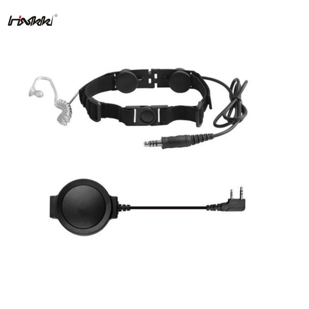 Clear Tube Throat Microphone Headset with Finger Ptt for Walkie and Talkie