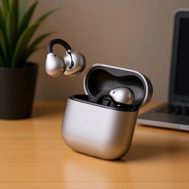 Clip2 Clip-on Bluetooth Earphones with Enc Noise Canceling and Permanent Translation Functionality, Suitable for Business, Sports, Cycling, and Gaming.