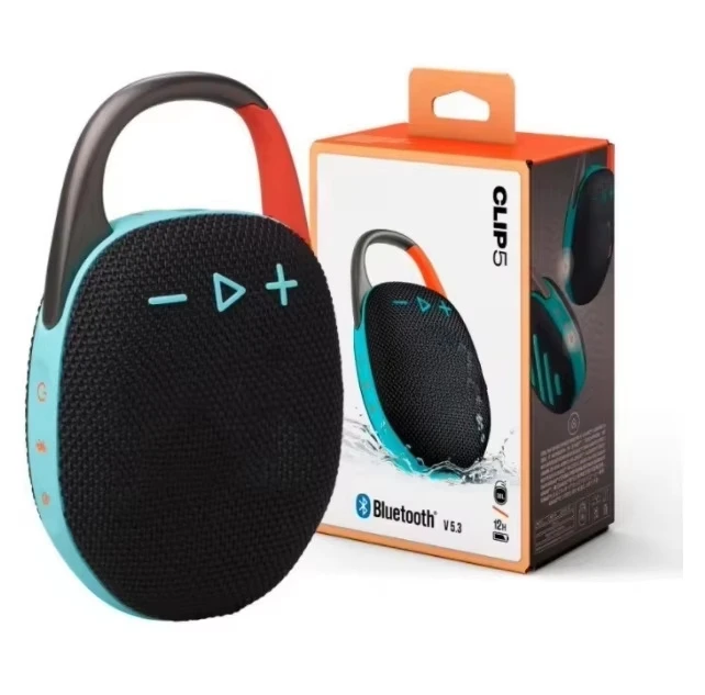 Clip5 Portable Wireless Bt V5.3 Mini Speaker Subwoofer Waterproof IP67 and Anti Drop Outdoor Clip 5 Speaker