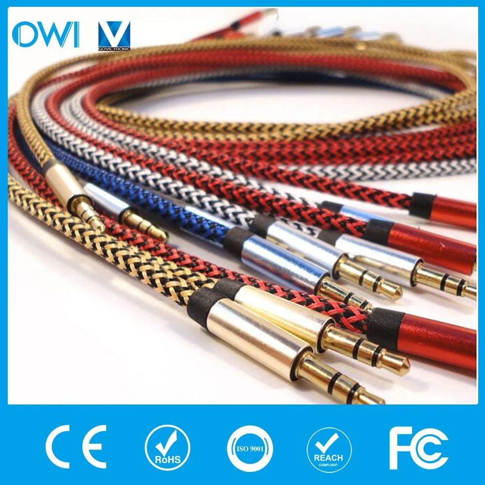Colorful Hemp Knitting 3.5mm to 3.5mm Audio Cable