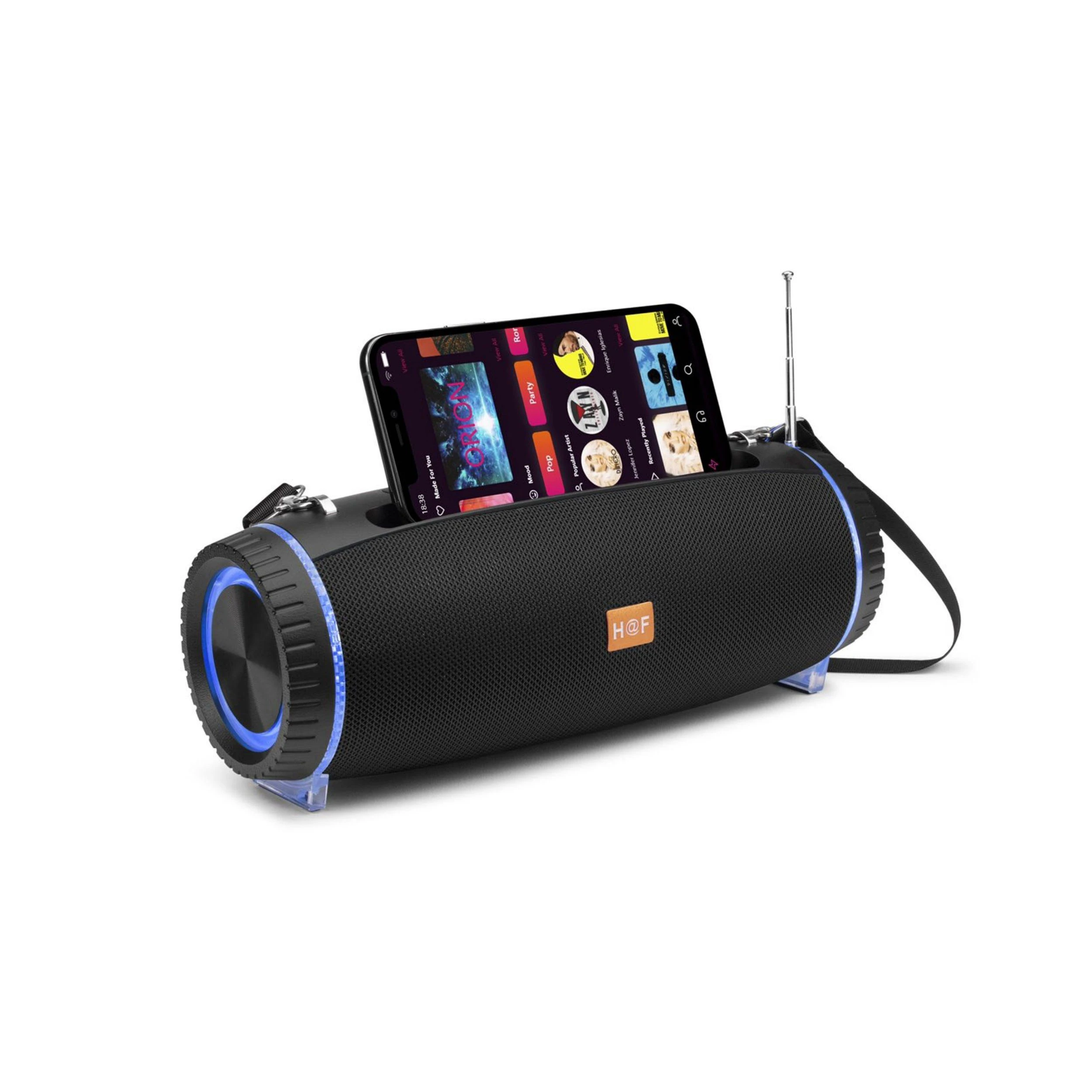 Colorful LED Rechargeable Portable Stereo Bluetooth Speaker with FM Radio Outdoor Speaker