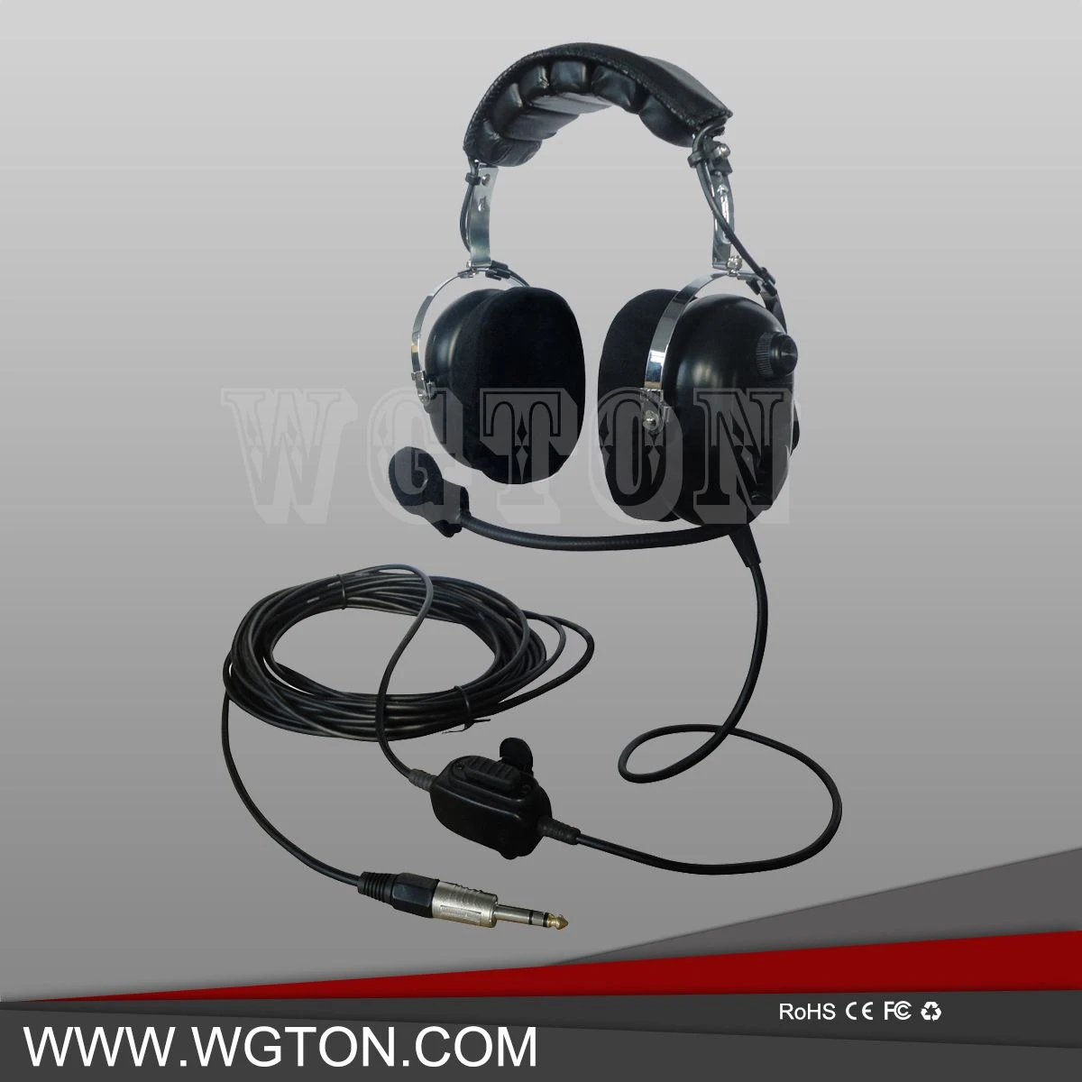 Communication Ground Support Headset with Ptt & Flexible Boom Microphone