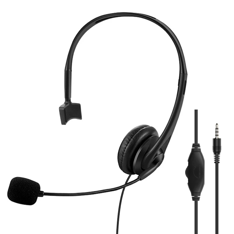 Computer 3.5mm Microphone Headset Wired Office Headphones Customer Service Online Earphones Class Telephone