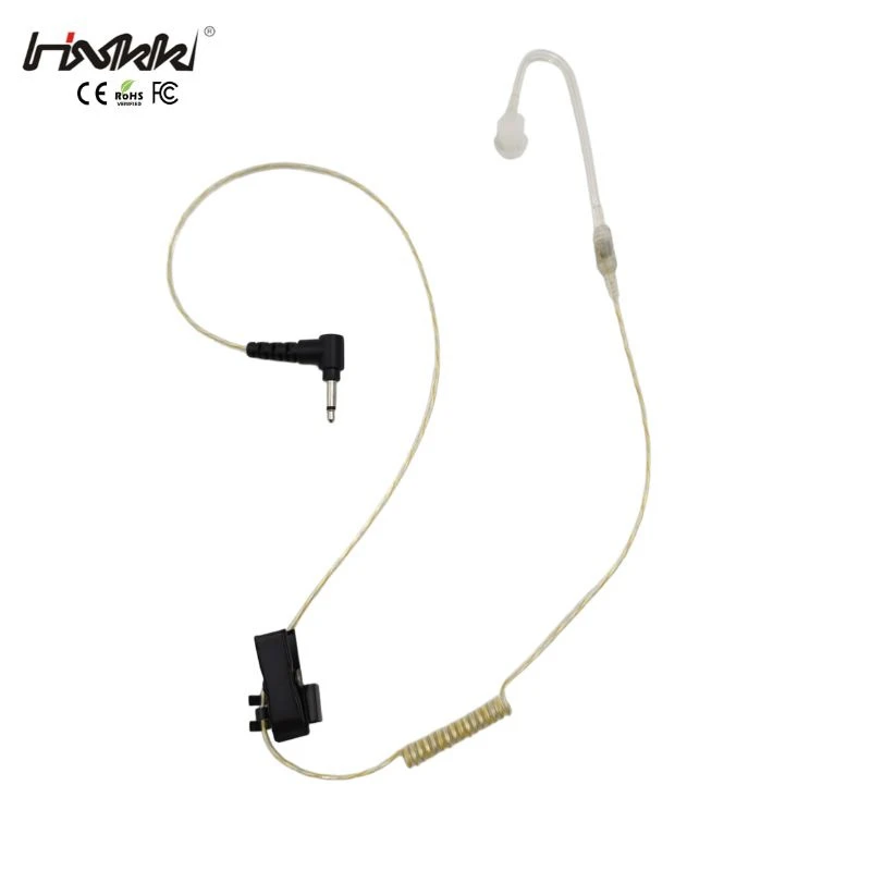 Covert Tactical Receive Only Earphone Armature Speaker Tubeless Earpiece with 3.5mm Connector for Two Way Radio Walkie Talkie