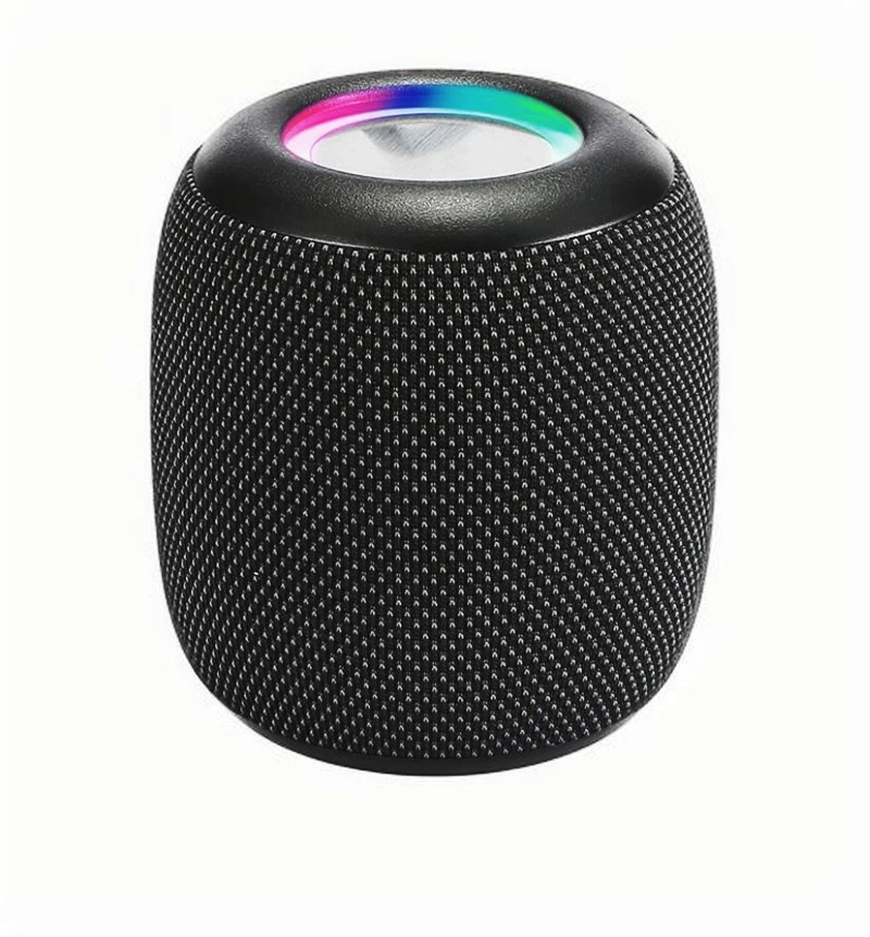 Cross-Border Outdoor Waterproof for Bluetooth Mini Speaker Portable Fabric Audio RGB 5W Small Steel Cannon Vibrant Colors