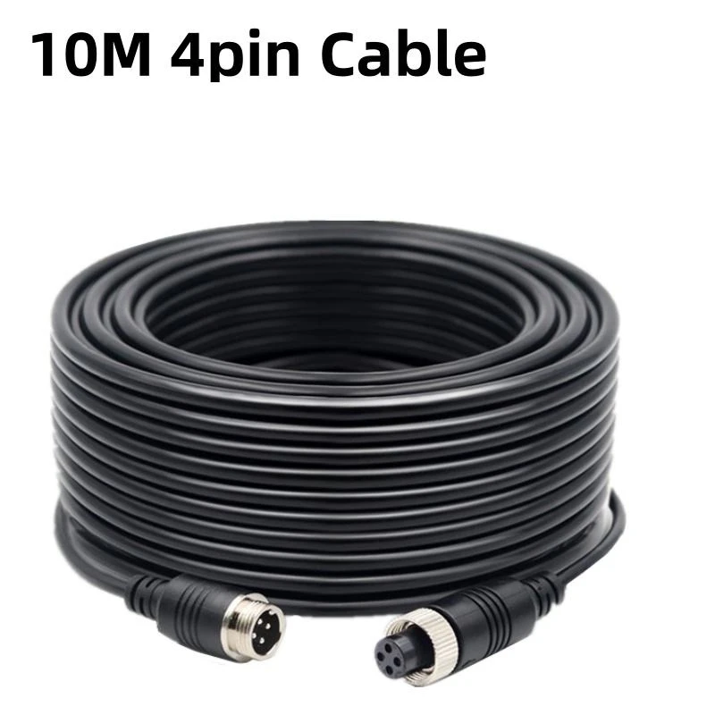 Custom Length M12 Aviation Camera Extension Cable 2 3 4 5 6 7 8pin Male Female PVC Waterproof Auto Truck Bus RV Rear View Camera Video Power Signal Transmission