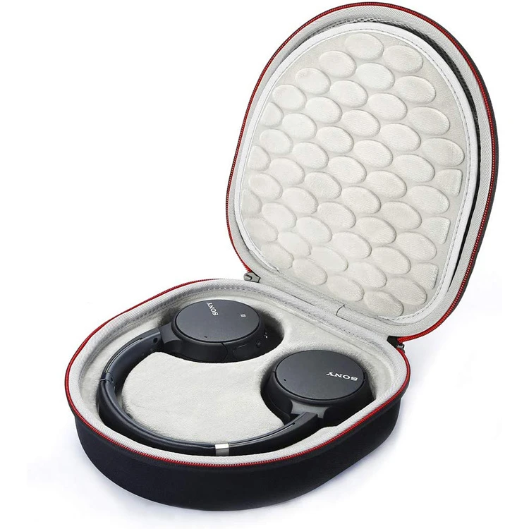 Custom Logo Black Portable Waterproof Hard Headphone Phone Bluetooth USB Cable Storage EVA Hard Case