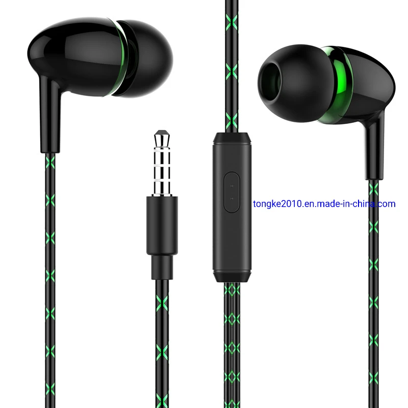 Custom Logo Music Wired Earphone with Microphone for Mobile Phone