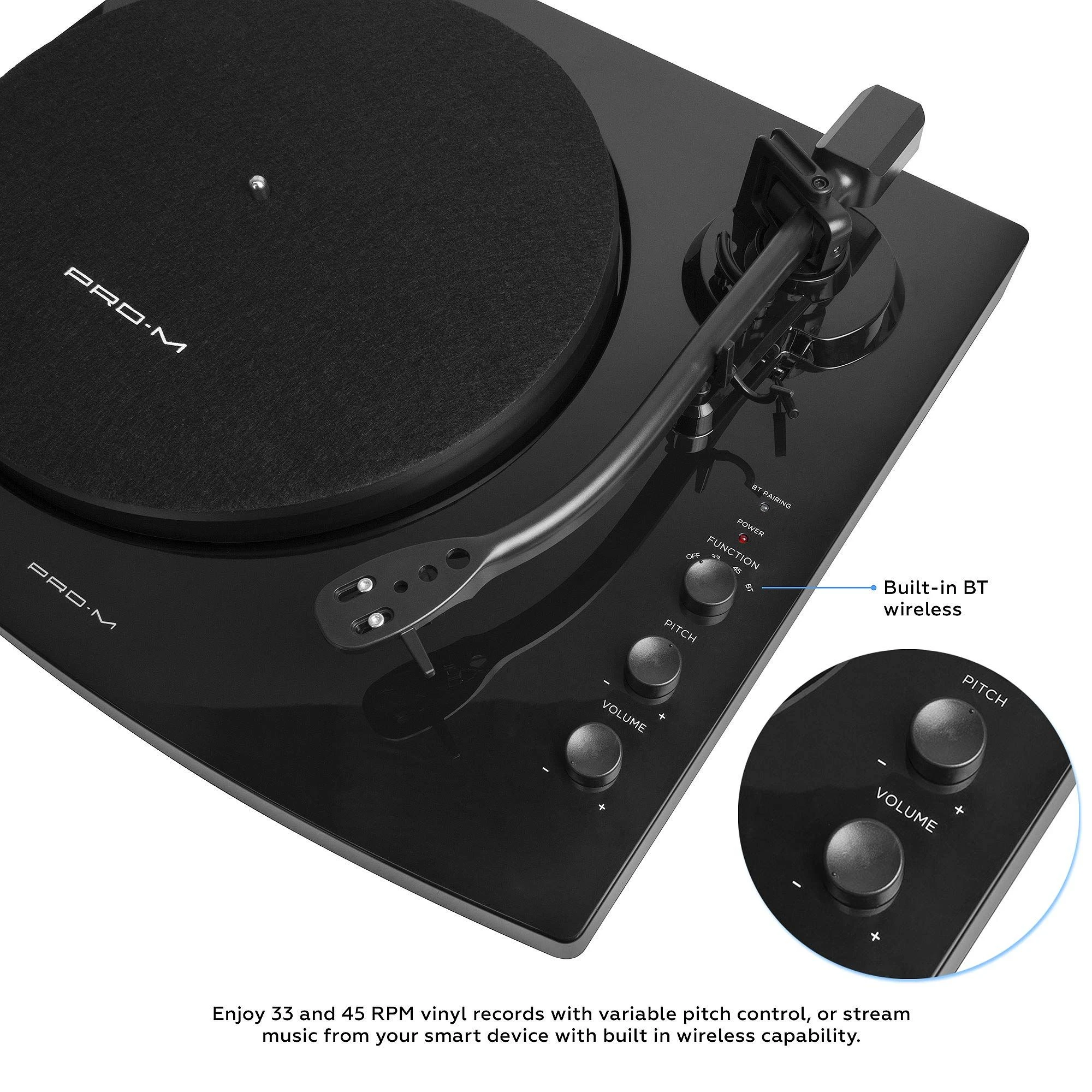 Custom Made Turntable Vinyl Gramophone with 2 Speakers HiFi-Wireless-Bluetooth