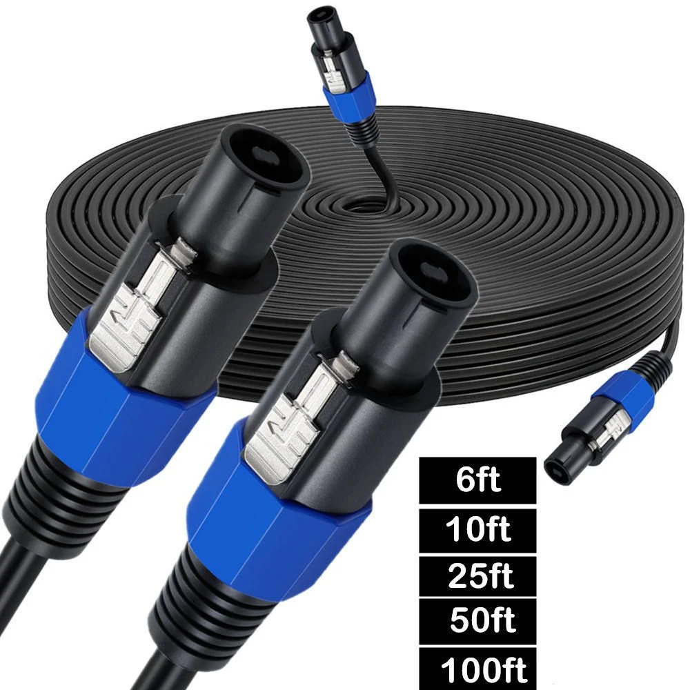 Customizable Male-to-Male Speakon Audio Cable for DJ Studio Recording for Microphone Speaker Musical Instruments Accessories