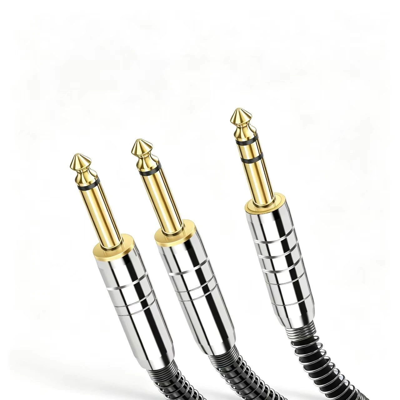 Customizable TRS to Two TS Unbalanced Audio Fanout Cable 6.35mm for Mixer Insert