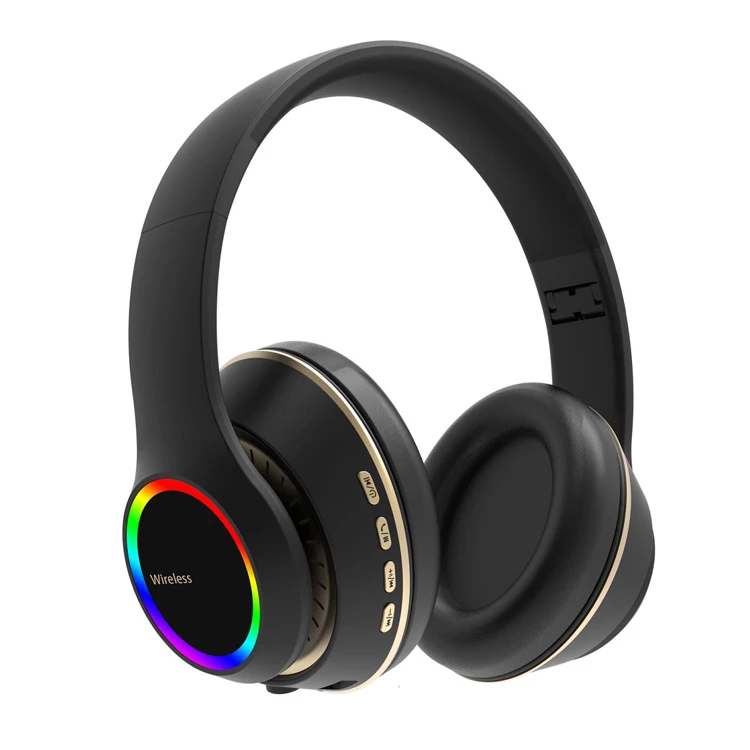 Customize Earphone Headphone Manufacturer Wireless RGB Light Gaming Over Ear Headphones Bluetooth Headset