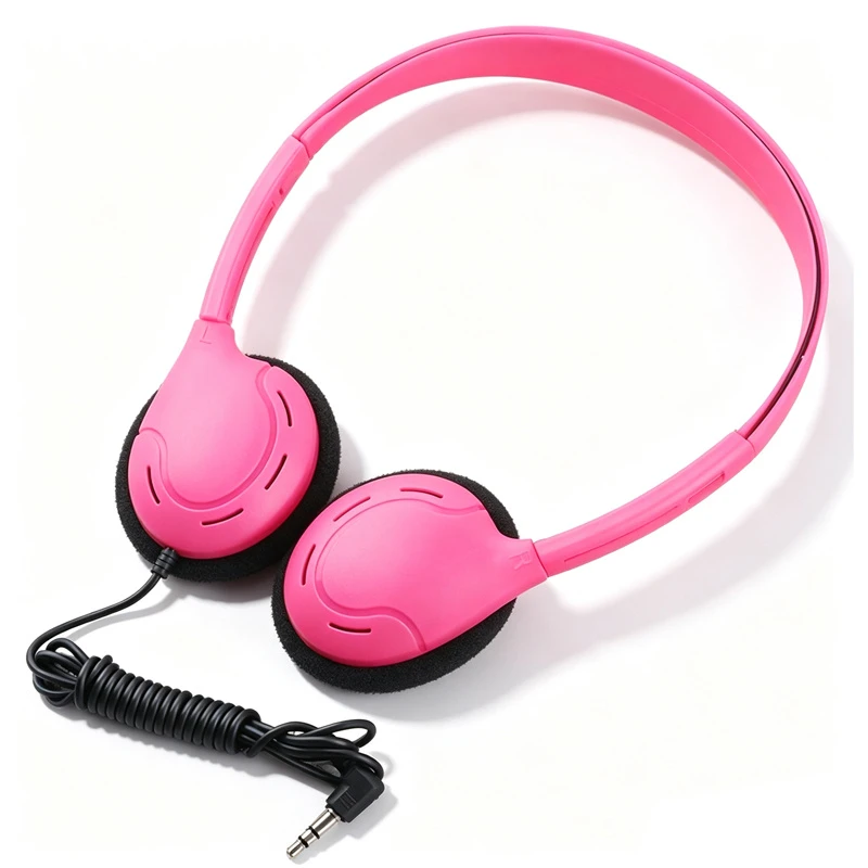 Customized Plastic Headphone Wired Pink Headphone Disposable Headset for Gifts Over Ear Headphone