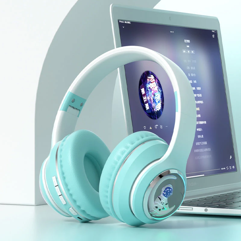 Cute Cartoon Wireless Bluetooth Headband Headphones Foldable for Daily
