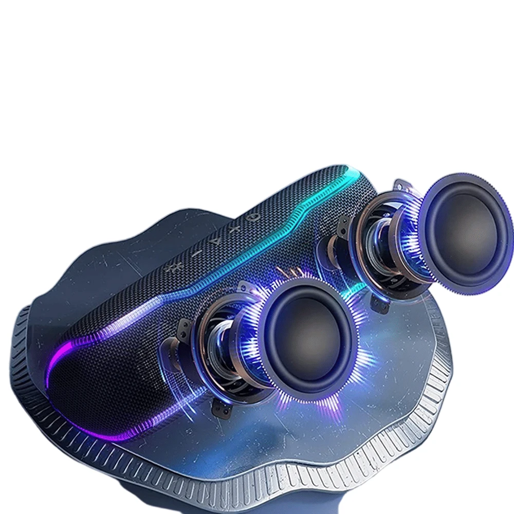 Cyboris F10 Tws Bluetooth-Compatible Speaker Ipx7 Waterproof 25W Extra Bass Subwoofer with RGB Light