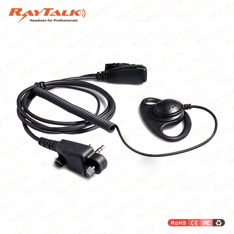 D Shape Earpiece with in-Line Ptt for Walkie Talkie
