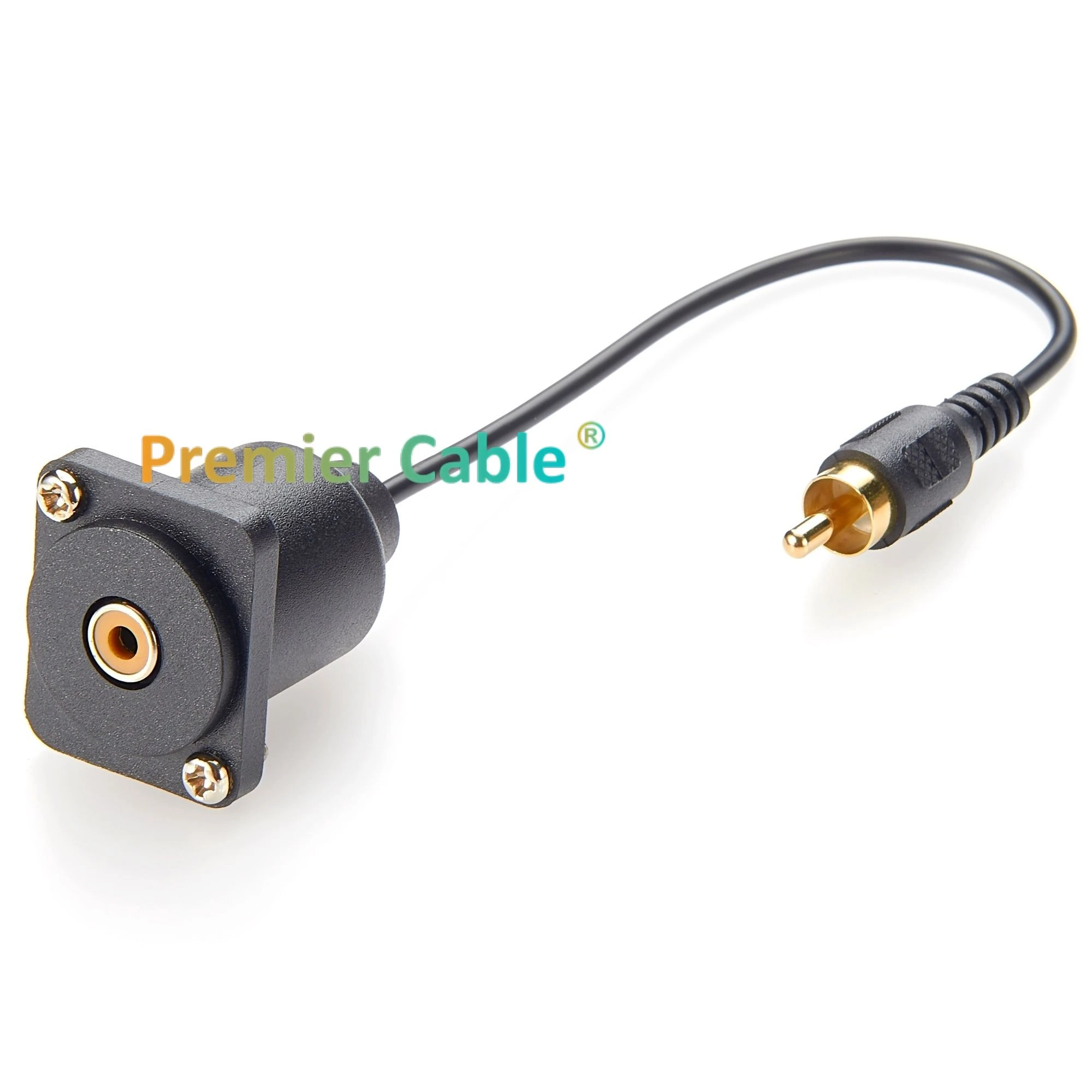 D-Type Panel Mount RCA Cable for Audio Video Equipment Connection PCM-0501