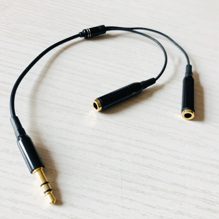 DC 3.5mm Aux Cable Male to Dual Female Earphone Headphone Y Splitter Stereo Audio Cable