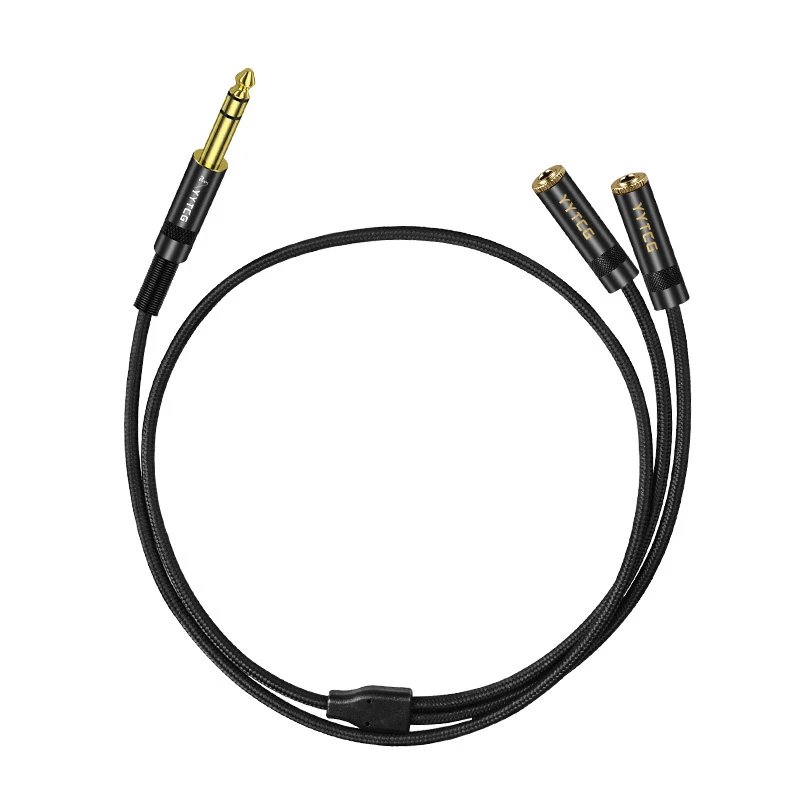 DIY High Quality OEM 6.5mm Male to Dual 6.5mm Female Audio cable HiFi Cable
