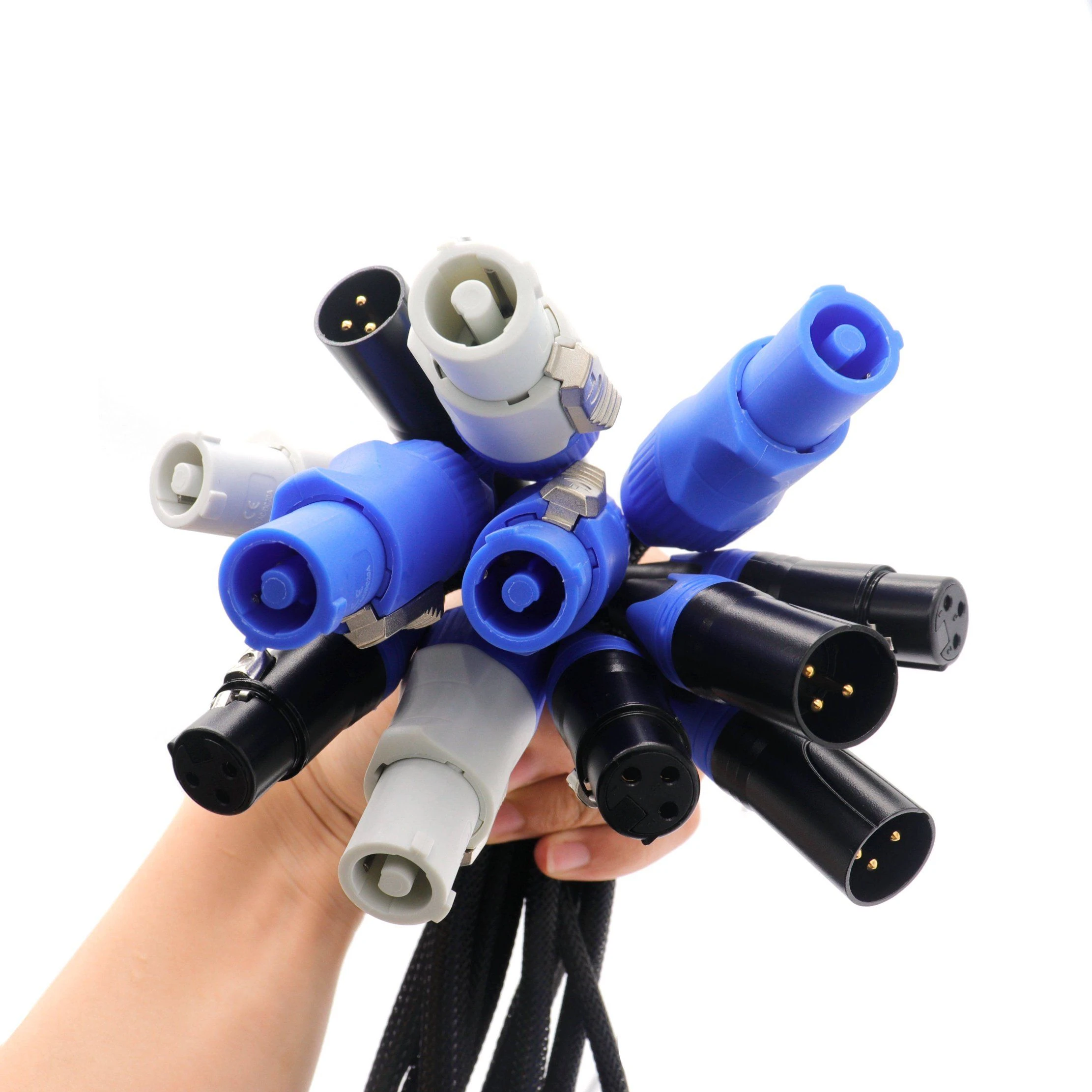 DMX Powercon Combination Cable Power and 3pin DMX XLR Signal Cable for Light Power Signal Connection Combo Cable for Stage Light Audio