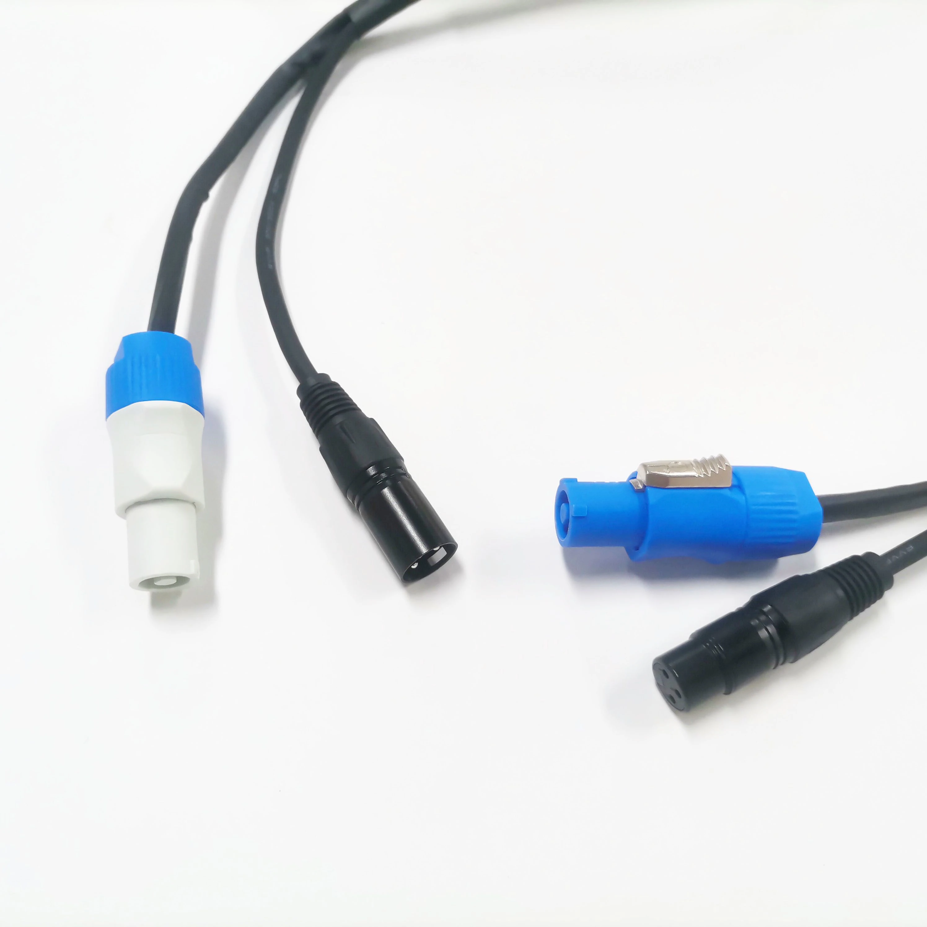 DMX Powercon to 3 Pin XLR Combo Cable 1.5m Wire Gauge 3c X 2.5 and 2c X 0.3 Combi Power Supply Cable PVC Cable